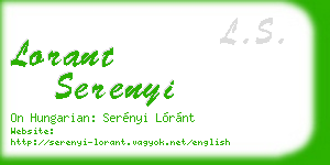 lorant serenyi business card