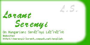 lorant serenyi business card